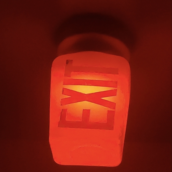 Rare vintage 1930s Milkglass exit light fixture/shades salvaged from Theatre - Picture 6 of 7